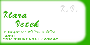 klara vetek business card